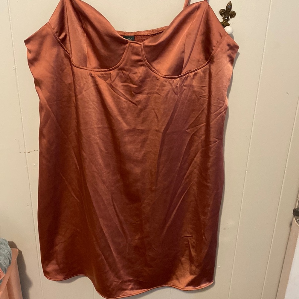 Pink silky mini dress